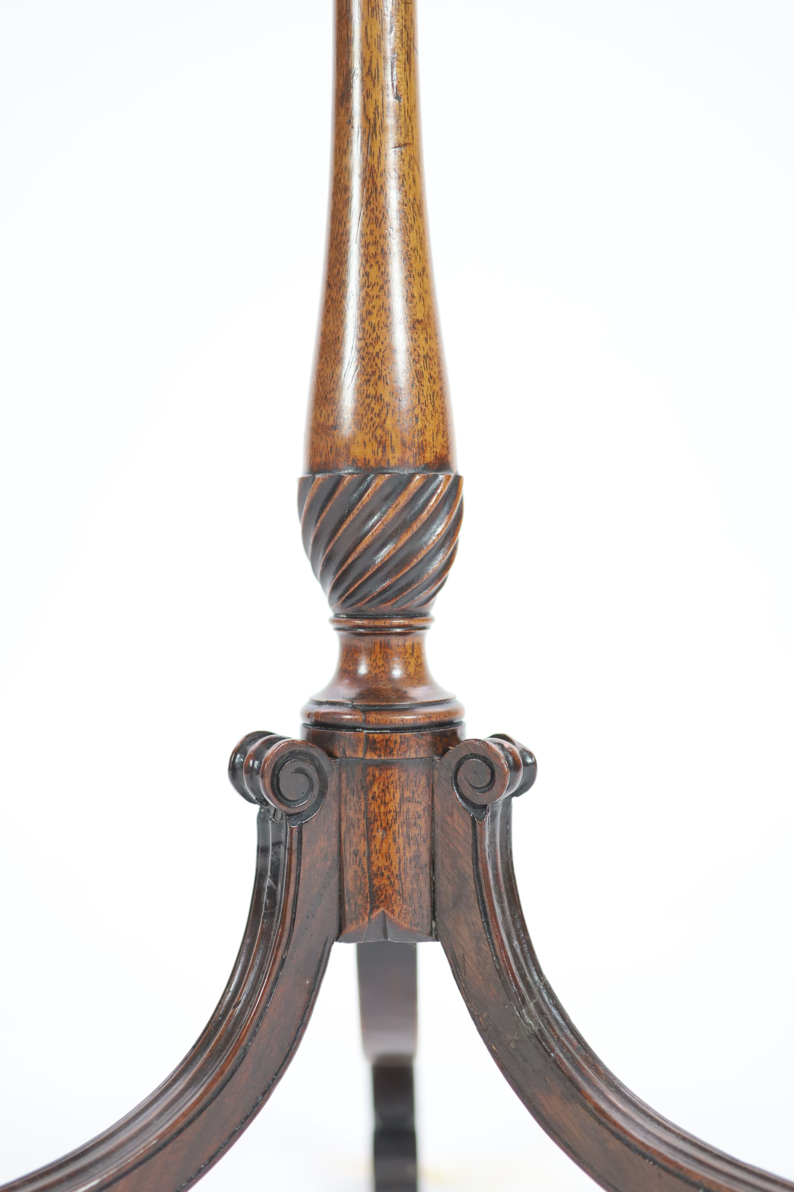 A George III mahogany wine table, W.42cm H.67cm